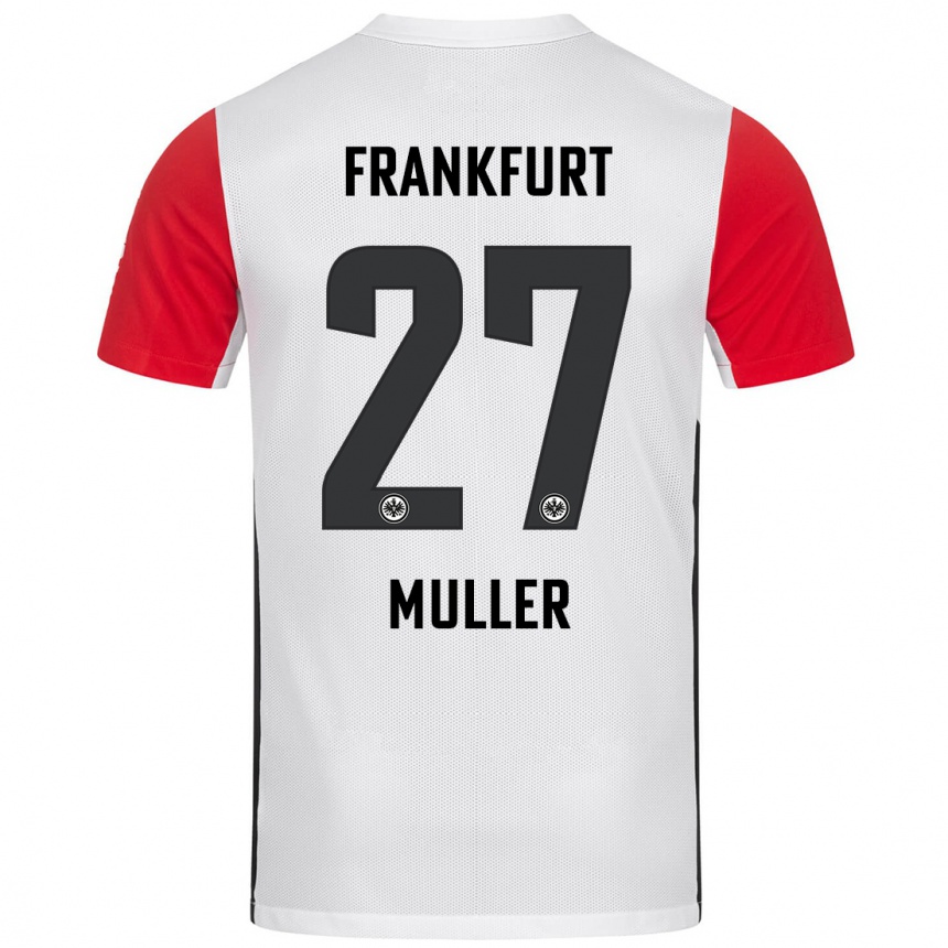 Vaikiškas Mark Müller #27 Balta Raudona Namų Marškinėliai 2024/25 T-Shirt