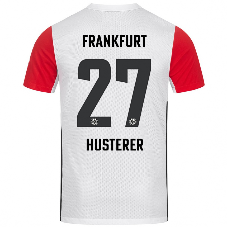 Vaikiškas Lean Husterer #27 Balta Raudona Namų Marškinėliai 2024/25 T-Shirt