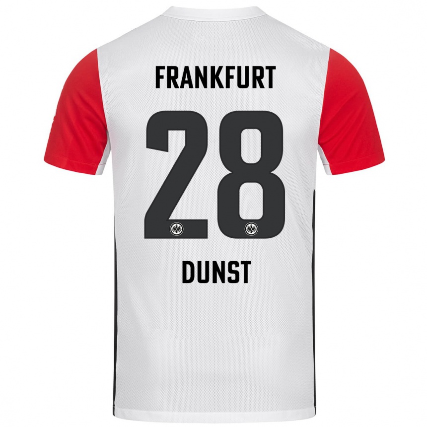 Vaikiškas Barbara Dunst #28 Balta Raudona Namų Marškinėliai 2024/25 T-Shirt