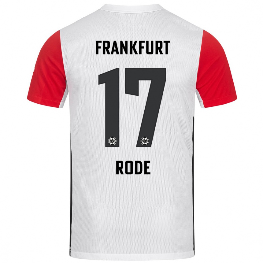 Vaikiškas Sebastian Rode #17 Balta Raudona Namų Marškinėliai 2024/25 T-Shirt