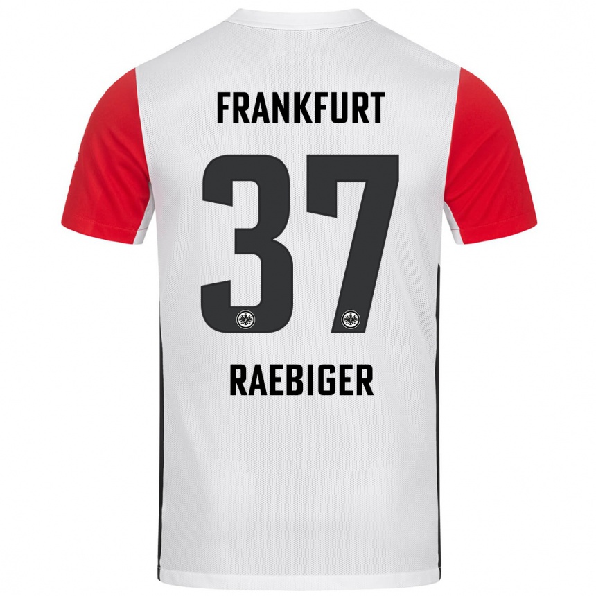 Vaikiškas Sidney Raebiger #37 Balta Raudona Namų Marškinėliai 2024/25 T-Shirt