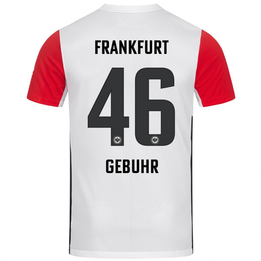 Vaikiškas Dario Gebuhr #46 Balta Raudona Namų Marškinėliai 2024/25 T-Shirt