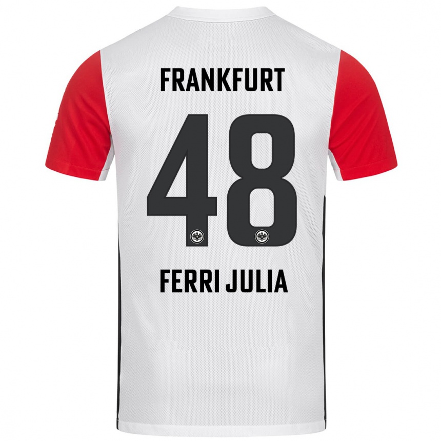 Vaikiškas Nacho Ferri #48 Balta Raudona Namų Marškinėliai 2024/25 T-Shirt