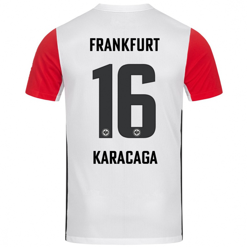 Vaikiškas Tom Karacaga #16 Balta Raudona Namų Marškinėliai 2024/25 T-Shirt