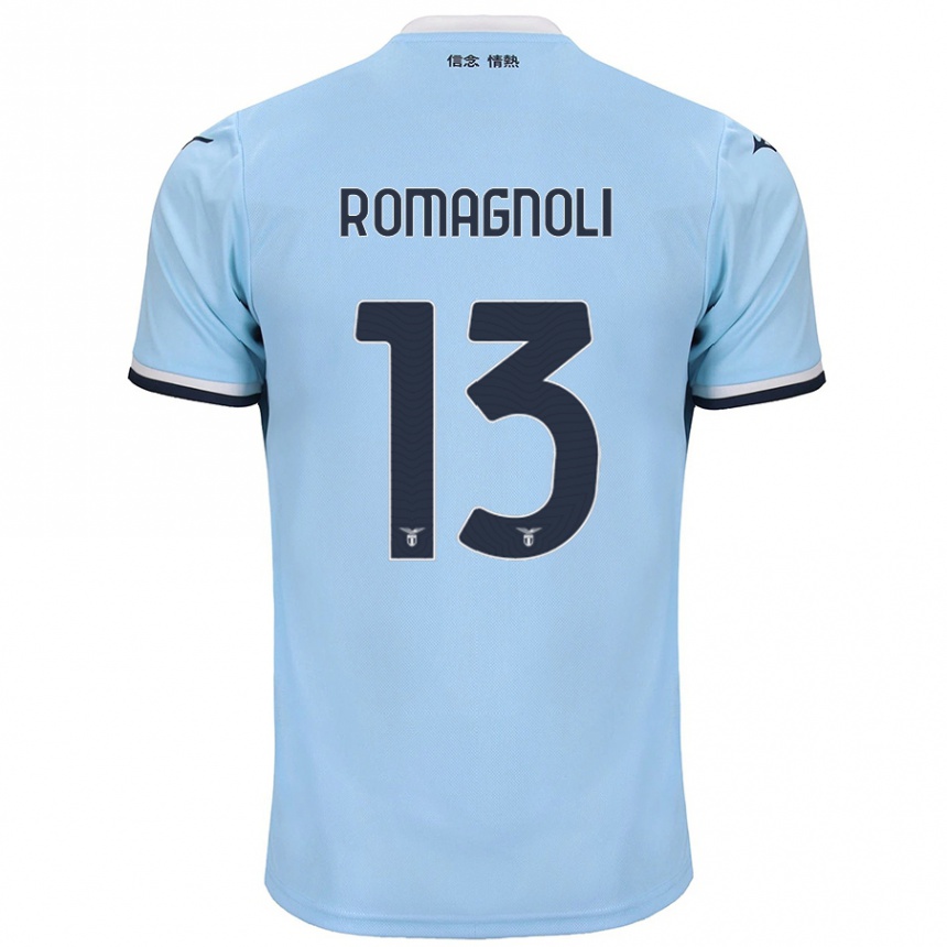 Vaikiškas Alessio Romagnoli #13 Mėlyna Namų Marškinėliai 2024/25 T-Shirt