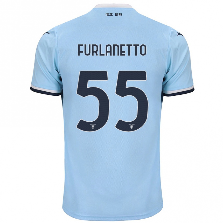 Vaikiškas Alessio Furlanetto #55 Mėlyna Namų Marškinėliai 2024/25 T-Shirt