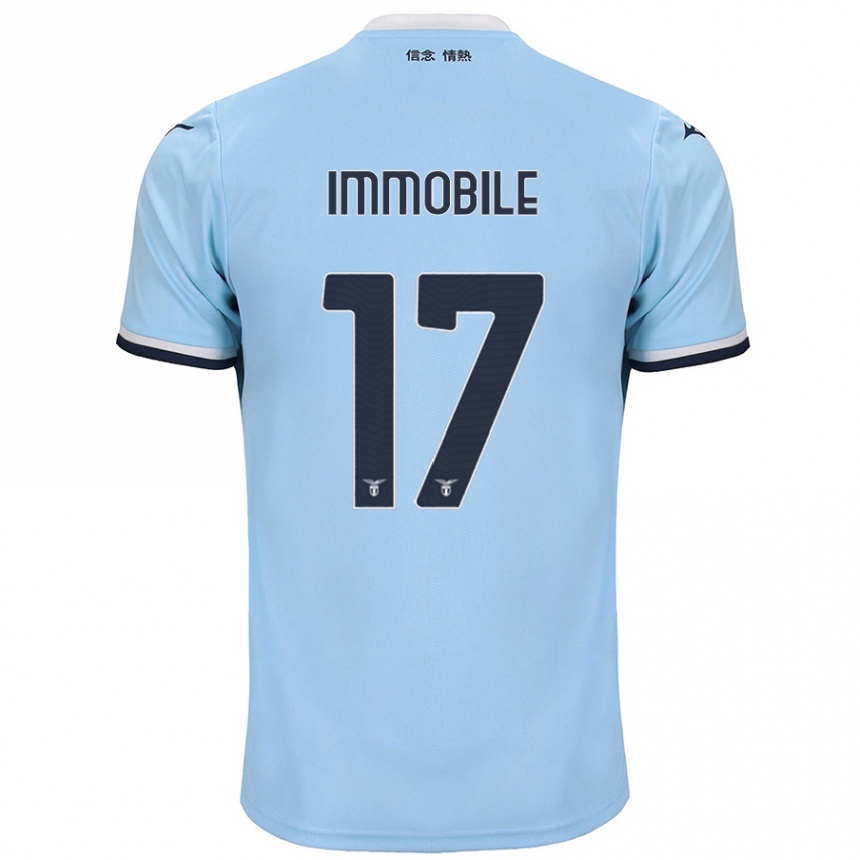 Vaikiškas Ciro Immobile #17 Mėlyna Namų Marškinėliai 2024/25 T-Shirt