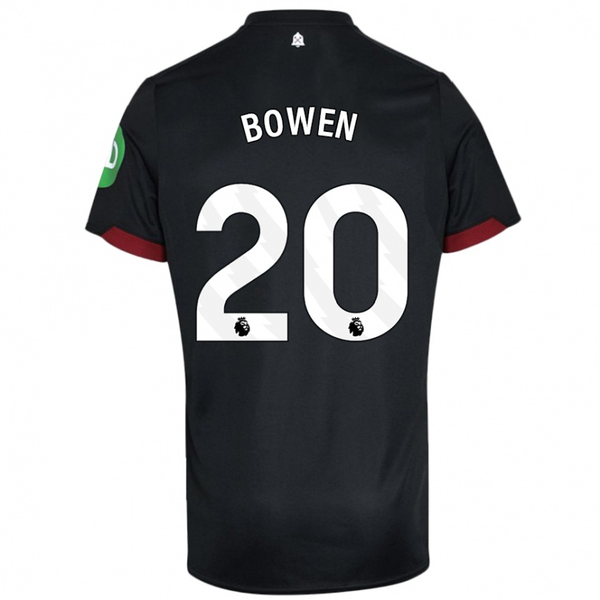 Vaikiškas Jarrod Bowen #20 Juoda Balta Išvykos Marškinėliai 2024/25 T-Shirt