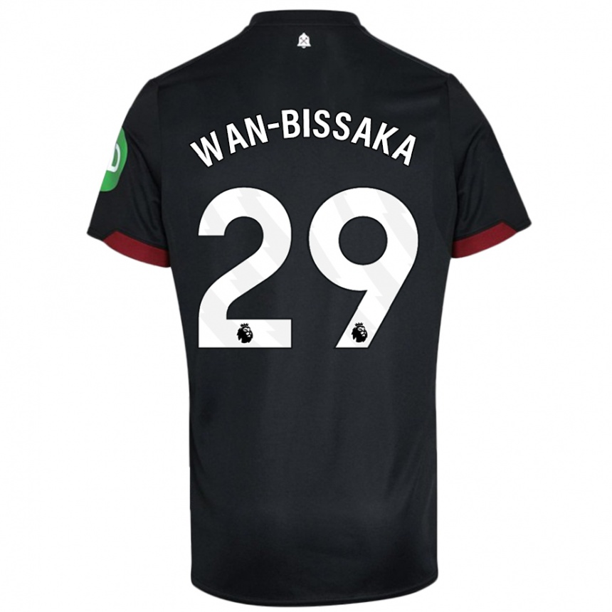 Vaikiškas Aaron Wan-Bissaka #29 Juoda Balta Išvykos Marškinėliai 2024/25 T-Shirt