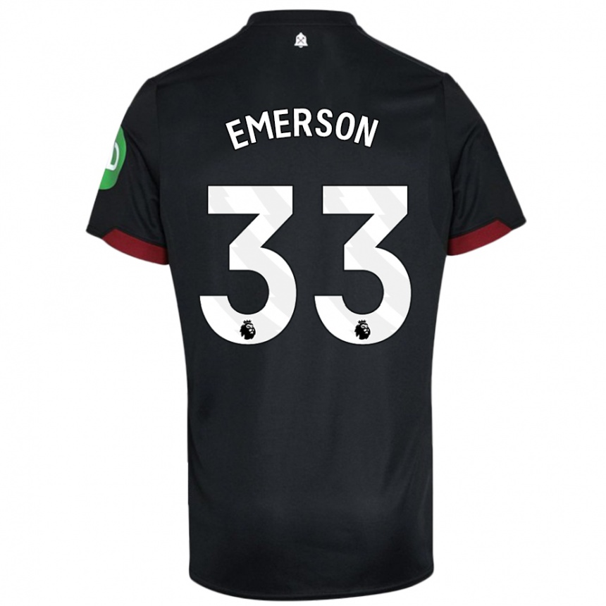 Vaikiškas Emerson Palmieri #33 Juoda Balta Išvykos Marškinėliai 2024/25 T-Shirt