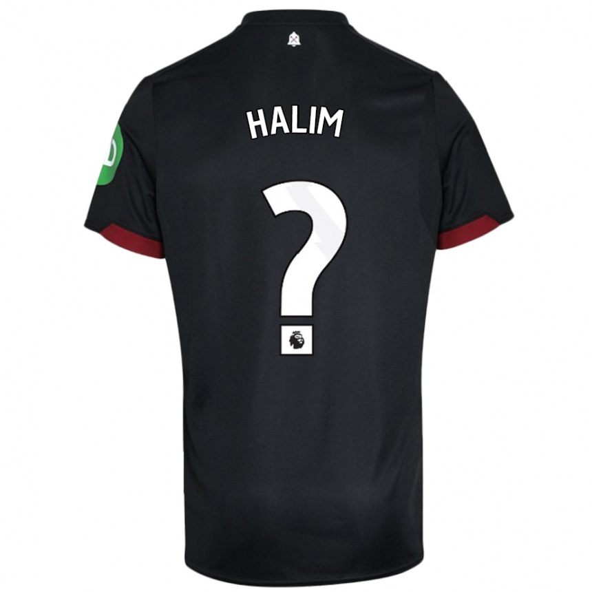 Vaikiškas Mehmet Halim #0 Juoda Balta Išvykos Marškinėliai 2024/25 T-Shirt