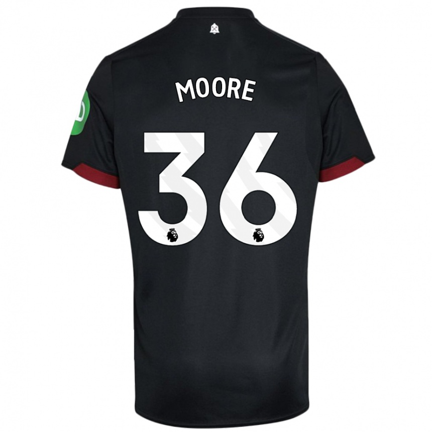 Vaikiškas Sean Moore #36 Juoda Balta Išvykos Marškinėliai 2024/25 T-Shirt