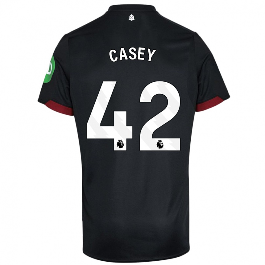 Vaikiškas Kaelan Casey #42 Juoda Balta Išvykos Marškinėliai 2024/25 T-Shirt