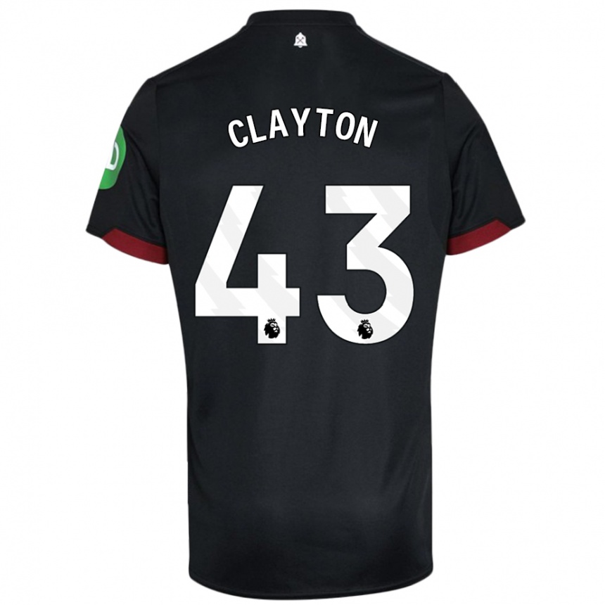 Vaikiškas Regan Clayton #43 Juoda Balta Išvykos Marškinėliai 2024/25 T-Shirt