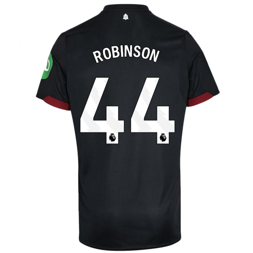 Vaikiškas Junior Robinson #44 Juoda Balta Išvykos Marškinėliai 2024/25 T-Shirt