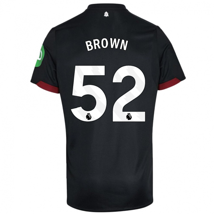 Vaikiškas Luis Brown #52 Juoda Balta Išvykos Marškinėliai 2024/25 T-Shirt