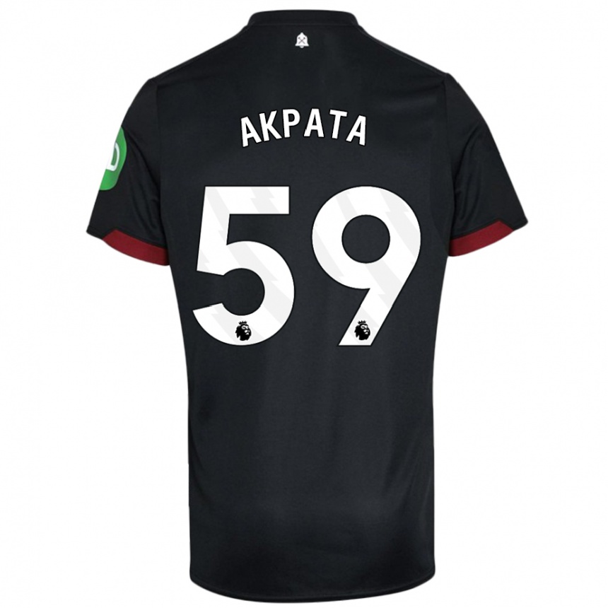 Vaikiškas Tyron Akpata #59 Juoda Balta Išvykos Marškinėliai 2024/25 T-Shirt