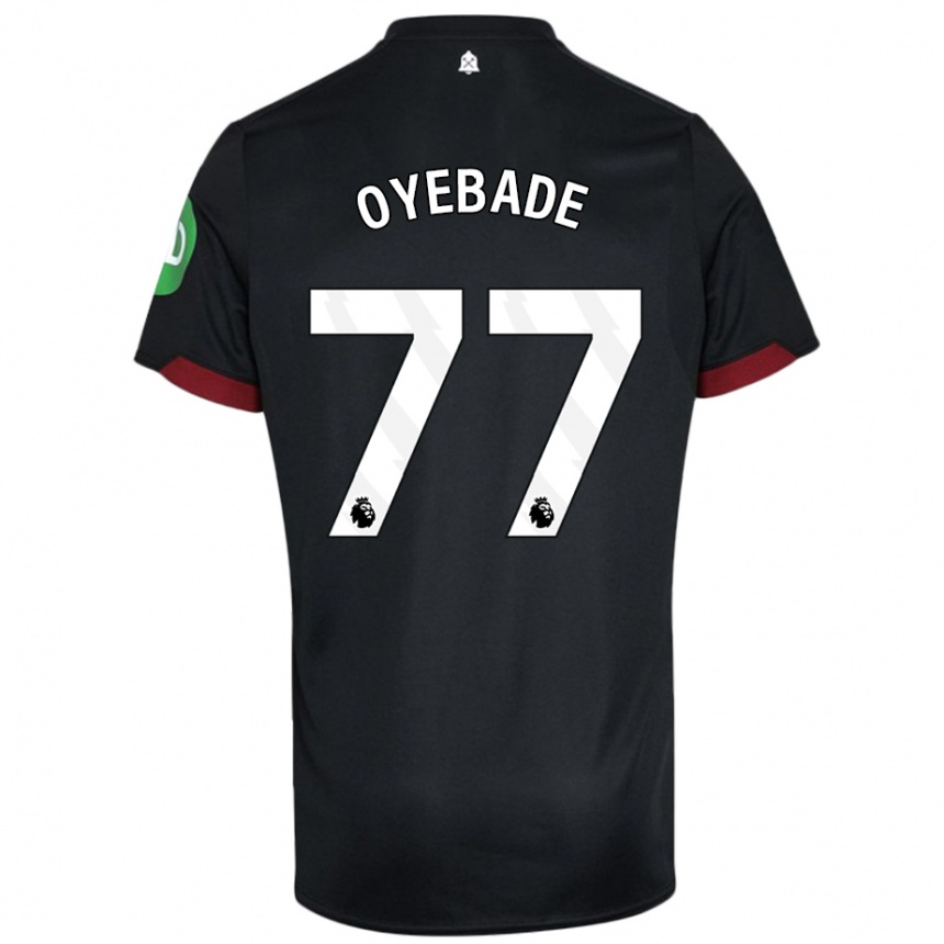 Vaikiškas Rayan Oyebade #77 Juoda Balta Išvykos Marškinėliai 2024/25 T-Shirt