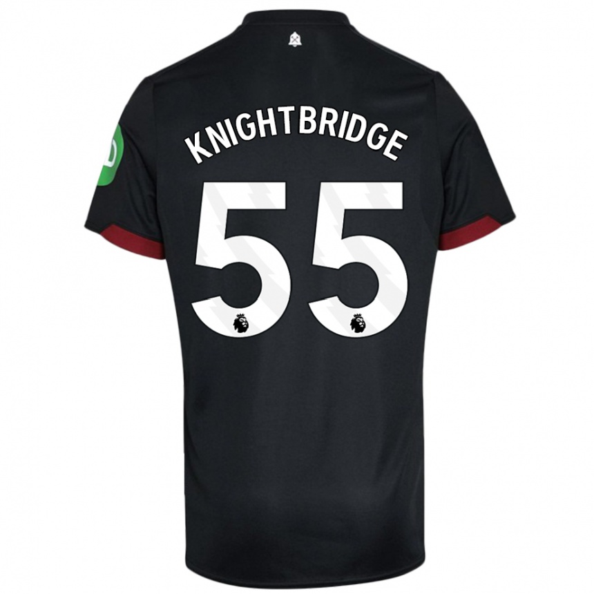 Vaikiškas Jacob Knightbridge #55 Juoda Balta Išvykos Marškinėliai 2024/25 T-Shirt