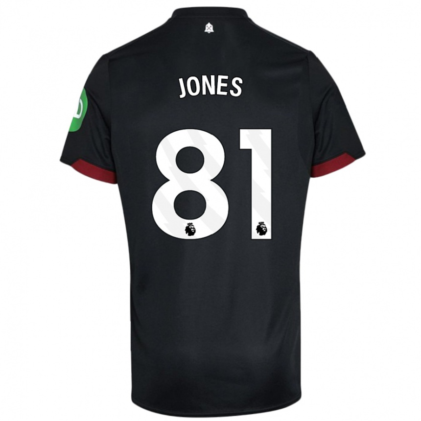 Vaikiškas Liam Jones #81 Juoda Balta Išvykos Marškinėliai 2024/25 T-Shirt