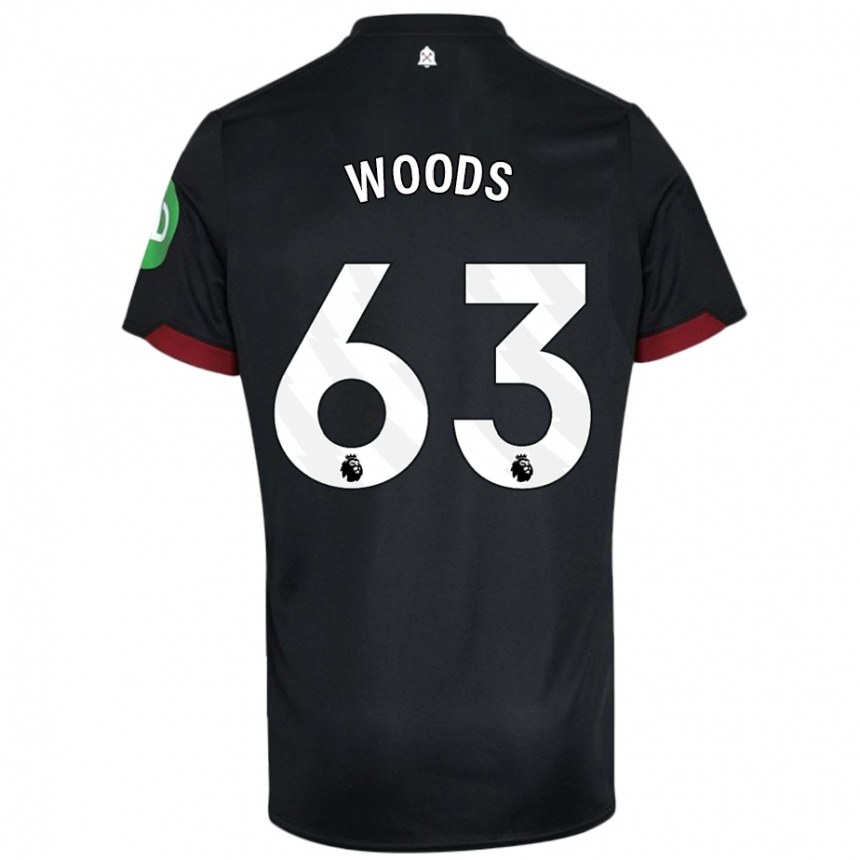 Vaikiškas Archie Woods #63 Juoda Balta Išvykos Marškinėliai 2024/25 T-Shirt