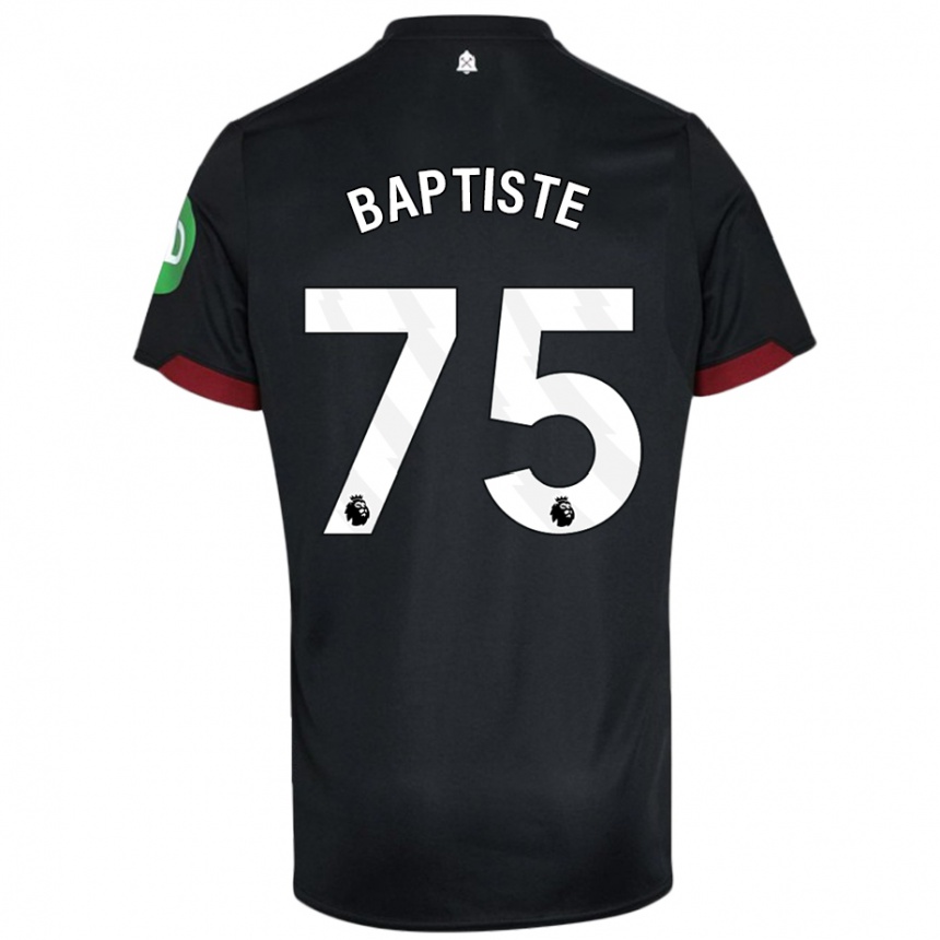 Vaikiškas Jamal Baptiste #75 Juoda Balta Išvykos Marškinėliai 2024/25 T-Shirt