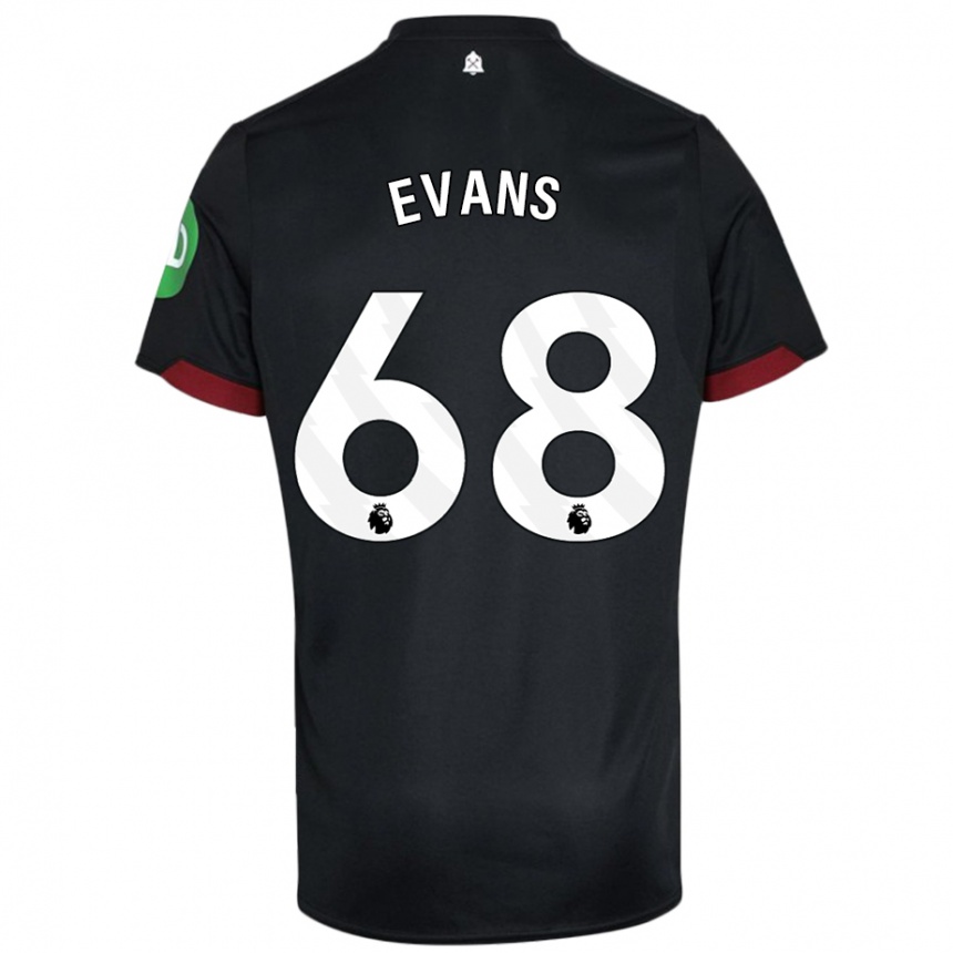 Vaikiškas Isaac Evans #68 Juoda Balta Išvykos Marškinėliai 2024/25 T-Shirt