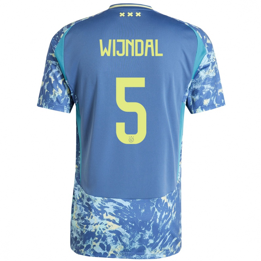 Vaikiškas Owen Wijndal #5 Pilka Mėlyna Geltona Išvykos Marškinėliai 2024/25 T-Shirt