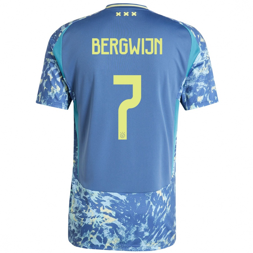 Vaikiškas Steven Bergwijn #7 Pilka Mėlyna Geltona Išvykos Marškinėliai 2024/25 T-Shirt