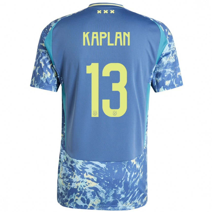 Vaikiškas Ahmetcan Kaplan #13 Pilka Mėlyna Geltona Išvykos Marškinėliai 2024/25 T-Shirt