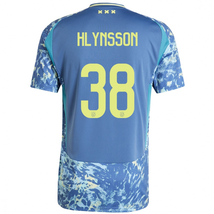 Vaikiškas Kristian Hlynsson #38 Pilka Mėlyna Geltona Išvykos Marškinėliai 2024/25 T-Shirt