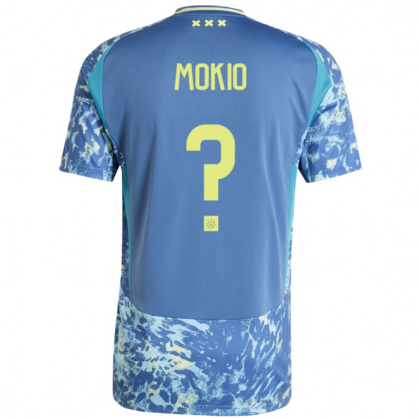 Vaikiškas Jorthy Mokio #0 Pilka Mėlyna Geltona Išvykos Marškinėliai 2024/25 T-Shirt