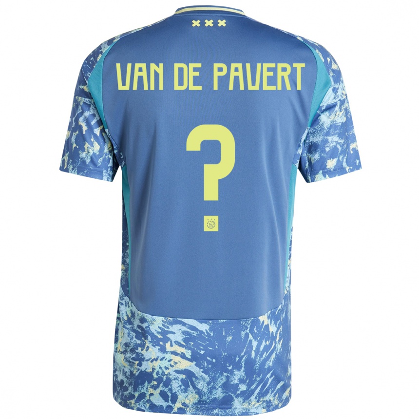 Vaikiškas Ryan Van De Pavert #0 Pilka Mėlyna Geltona Išvykos Marškinėliai 2024/25 T-Shirt