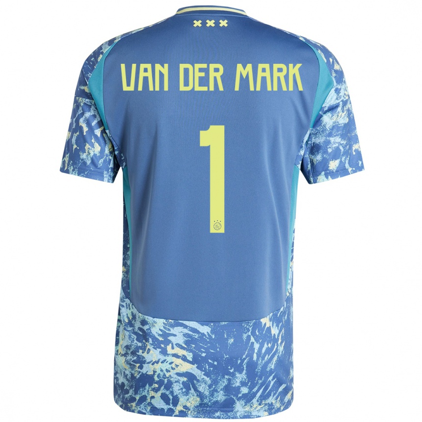 Vaikiškas Jesper Van Der Mark #1 Pilka Mėlyna Geltona Išvykos Marškinėliai 2024/25 T-Shirt