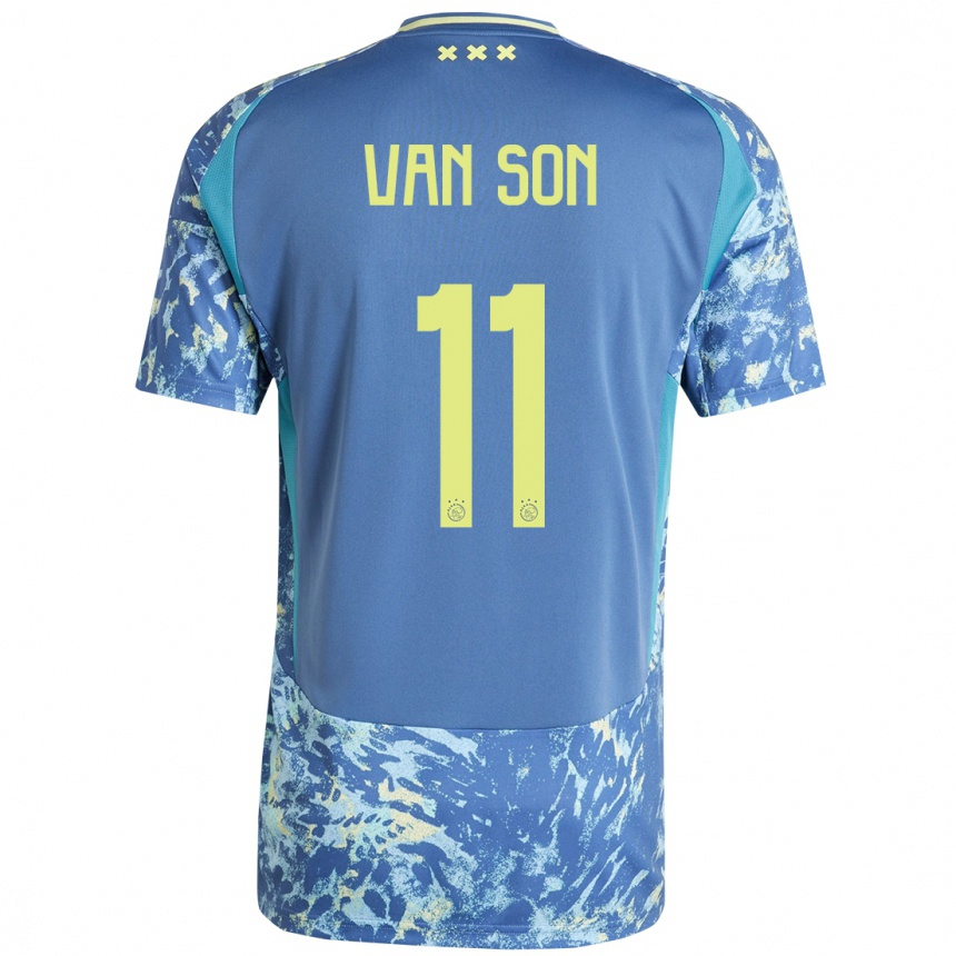 Vaikiškas Daniël Van Son #11 Pilka Mėlyna Geltona Išvykos Marškinėliai 2024/25 T-Shirt