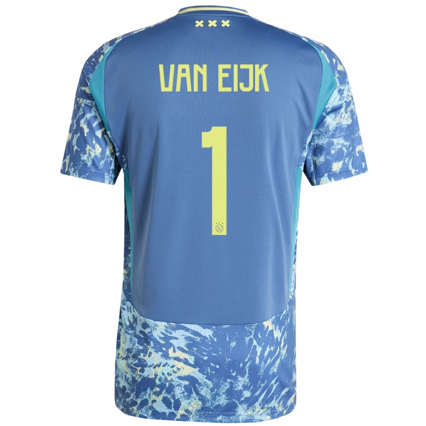 Vaikiškas Regina Van Eijk #1 Pilka Mėlyna Geltona Išvykos Marškinėliai 2024/25 T-Shirt