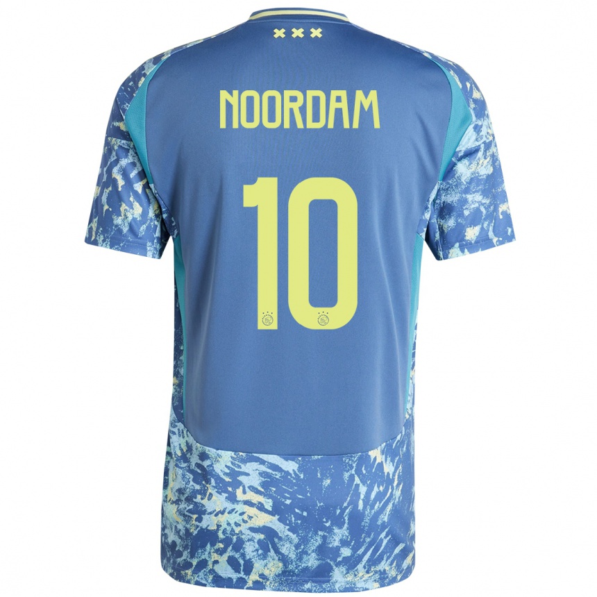 Vaikiškas Nadine Noordam #10 Pilka Mėlyna Geltona Išvykos Marškinėliai 2024/25 T-Shirt