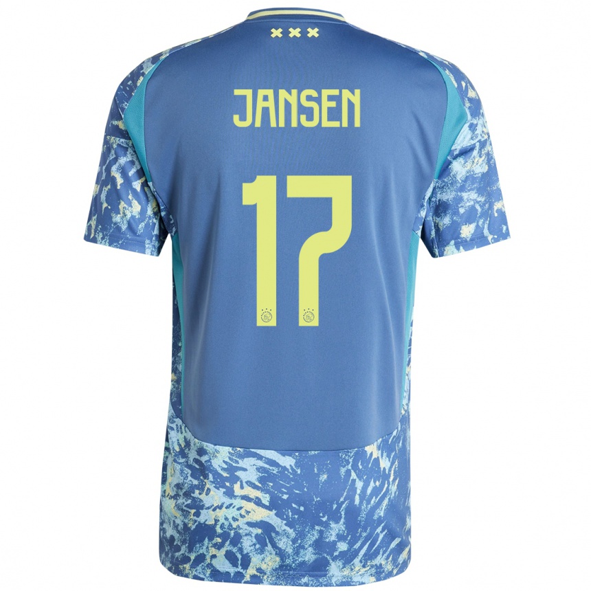 Vaikiškas Bente Jansen #17 Pilka Mėlyna Geltona Išvykos Marškinėliai 2024/25 T-Shirt