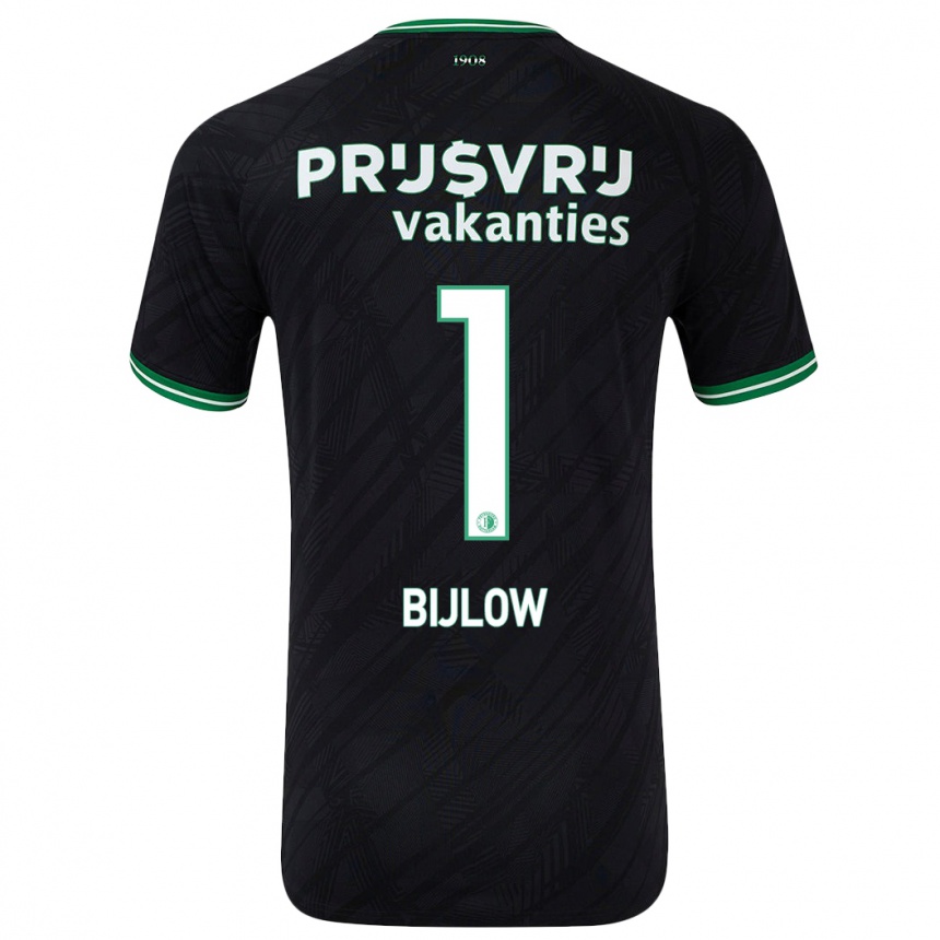 Vaikiškas Justin Bijlow #1 Juoda Žalia Išvykos Marškinėliai 2024/25 T-Shirt