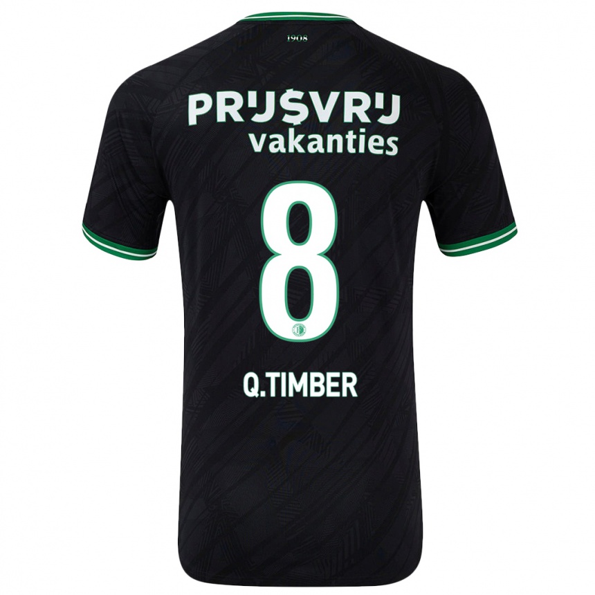 Vaikiškas Quinten Timber #8 Juoda Žalia Išvykos Marškinėliai 2024/25 T-Shirt