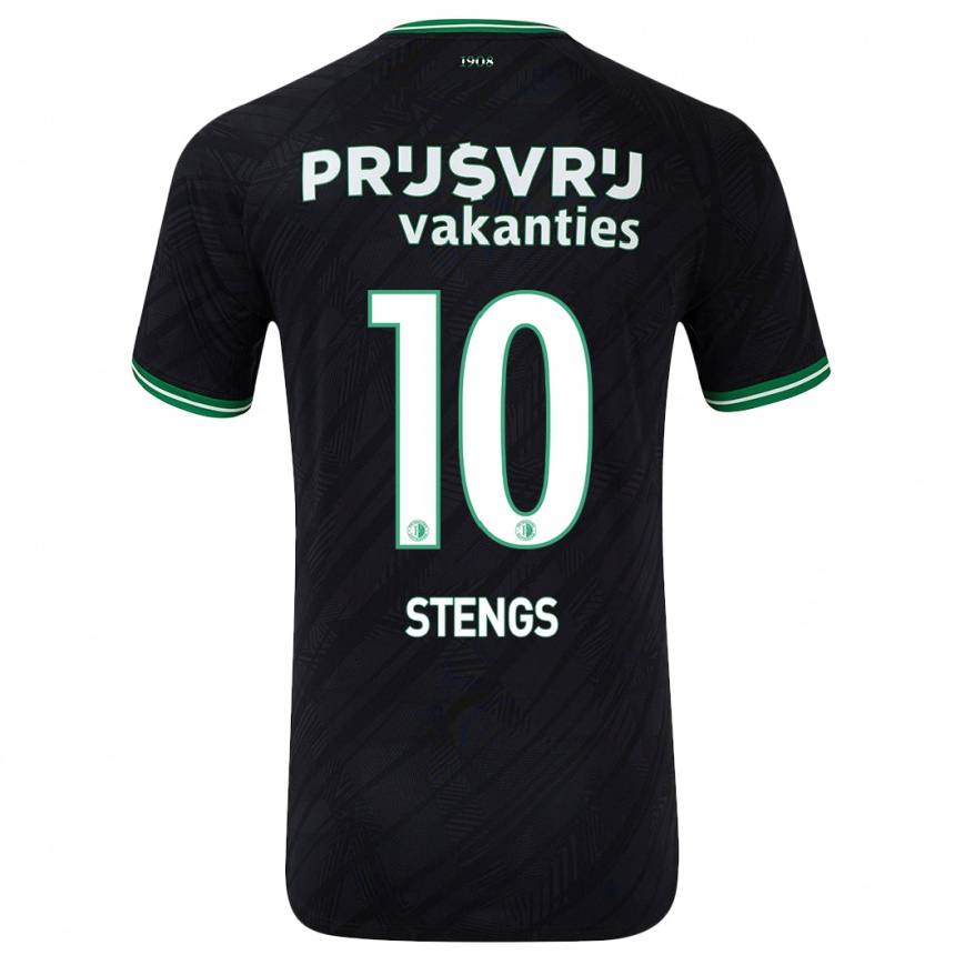 Vaikiškas Calvin Stengs #10 Juoda Žalia Išvykos Marškinėliai 2024/25 T-Shirt