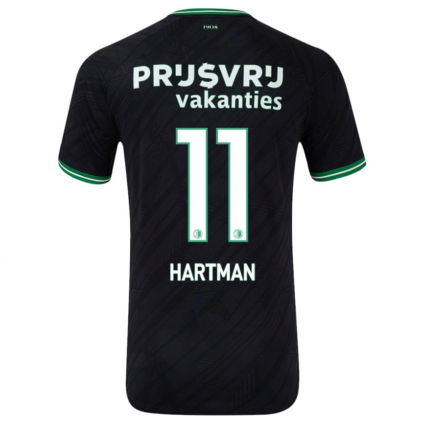 Vaikiškas Quilindschy Hartman #11 Juoda Žalia Išvykos Marškinėliai 2024/25 T-Shirt