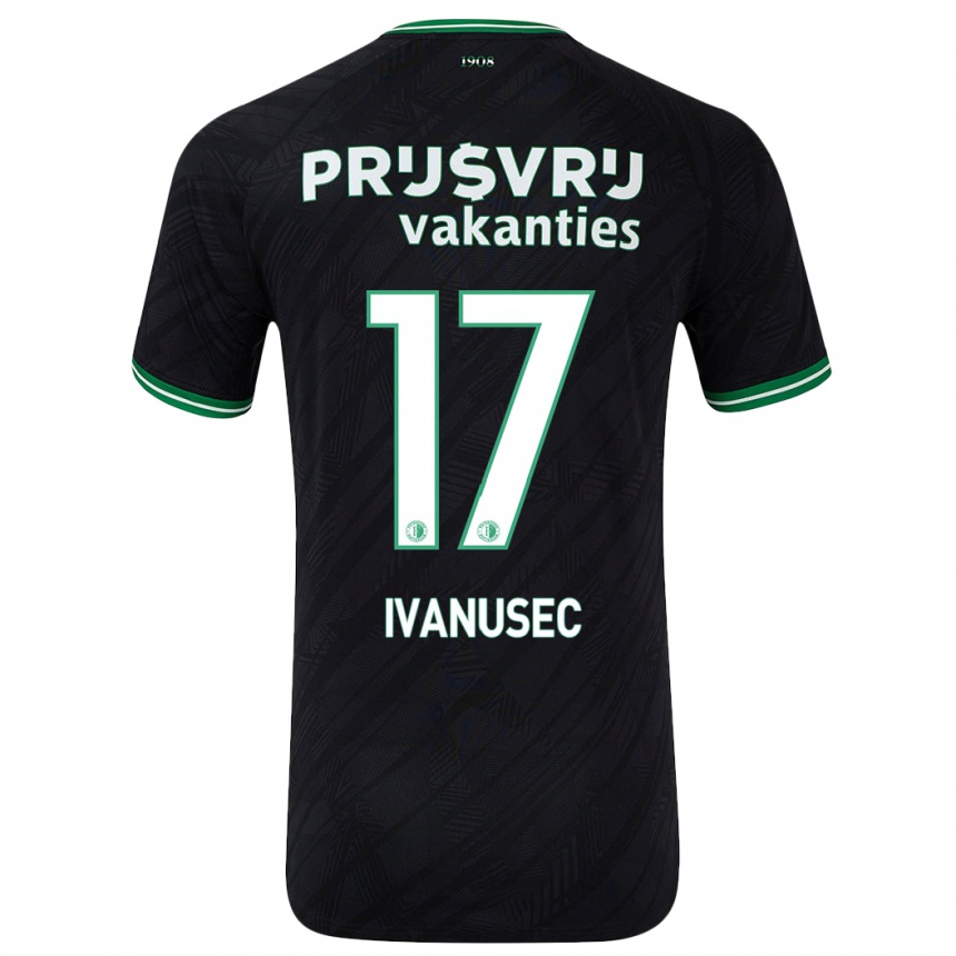 Vaikiškas Luka Ivanusec #17 Juoda Žalia Išvykos Marškinėliai 2024/25 T-Shirt