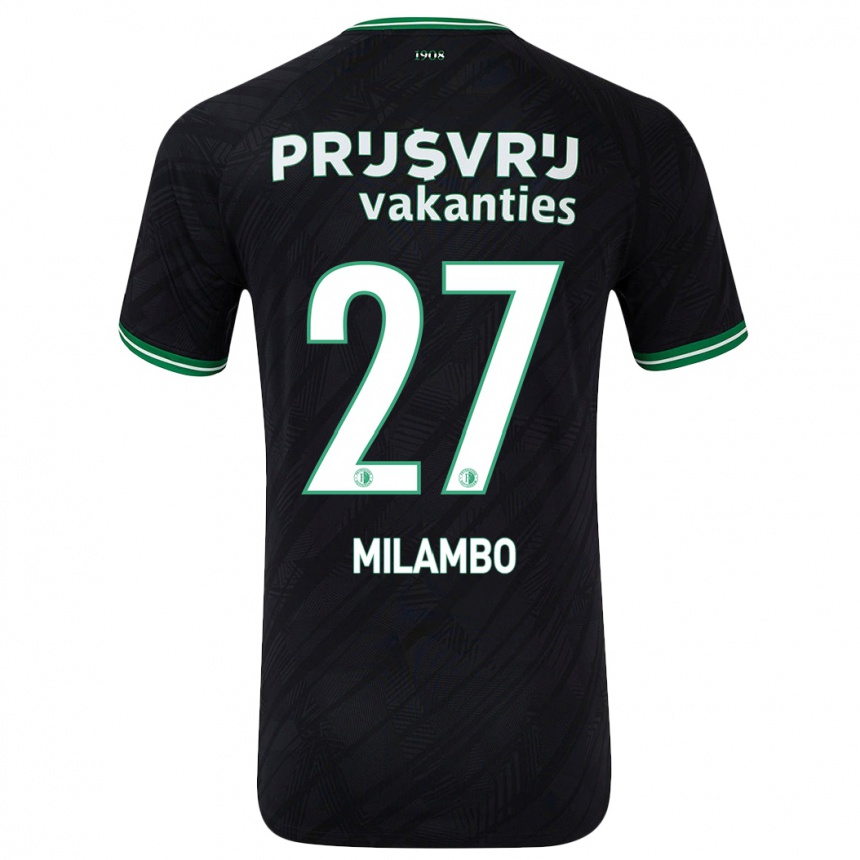 Vaikiškas Antoni Milambo #27 Juoda Žalia Išvykos Marškinėliai 2024/25 T-Shirt