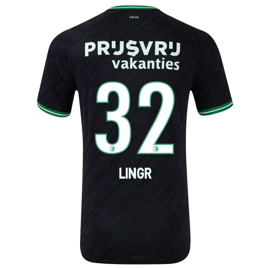 Vaikiškas Ondrej Lingr #32 Juoda Žalia Išvykos Marškinėliai 2024/25 T-Shirt