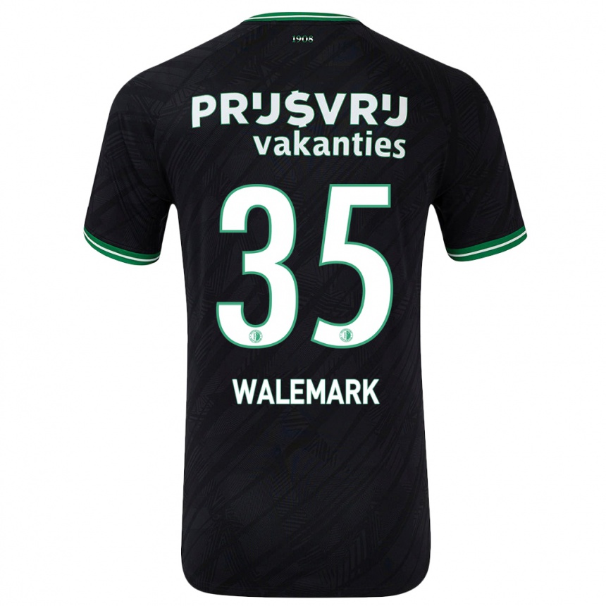 Vaikiškas Patrik Walemark #35 Juoda Žalia Išvykos Marškinėliai 2024/25 T-Shirt