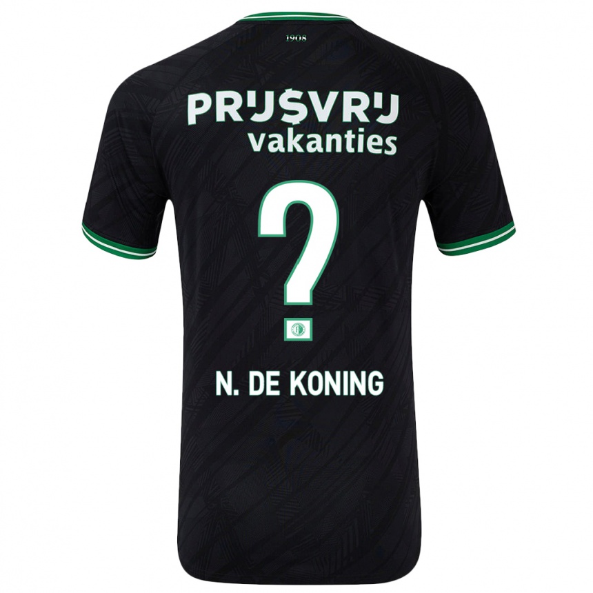 Vaikiškas Nick De Koning #0 Juoda Žalia Išvykos Marškinėliai 2024/25 T-Shirt