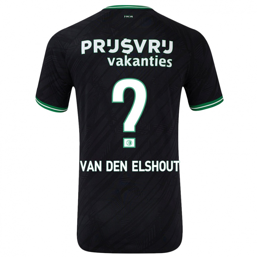 Vaikiškas Tobias Van Den Elshout #0 Juoda Žalia Išvykos Marškinėliai 2024/25 T-Shirt