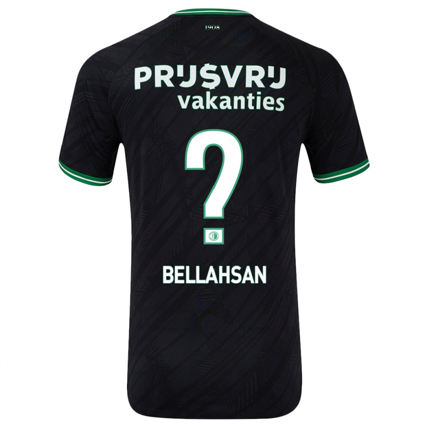 Vaikiškas Jawad Bellahsan #0 Juoda Žalia Išvykos Marškinėliai 2024/25 T-Shirt