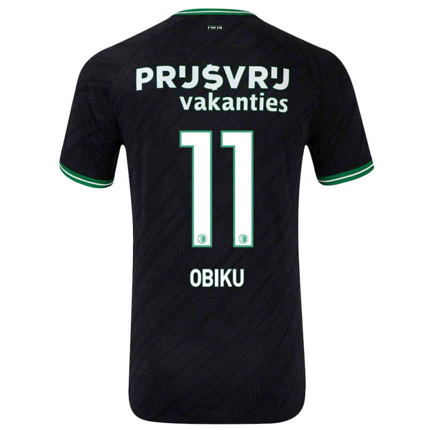 Vaikiškas Junior Obiku #11 Juoda Žalia Išvykos Marškinėliai 2024/25 T-Shirt